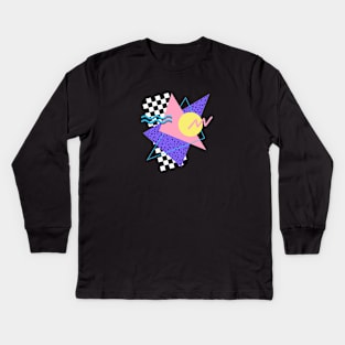 Memphis Pattern 34 / 80s Retro Kids Long Sleeve T-Shirt